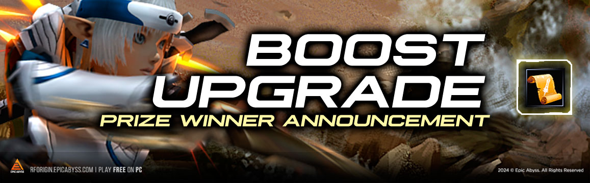 GRAND PRIZE WINNERS - BOOST UPGRADE