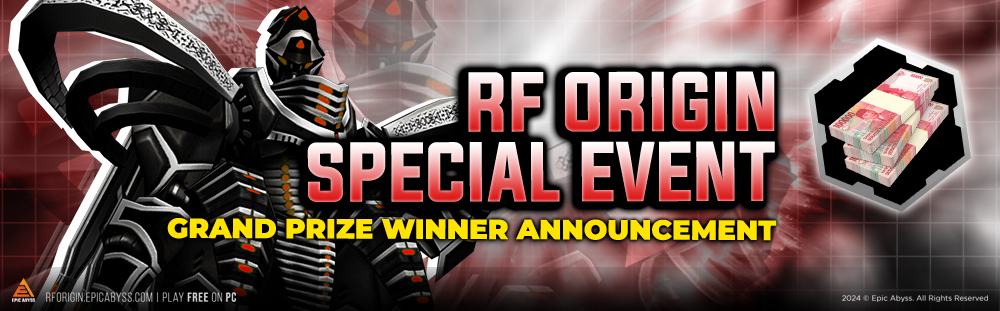 GRAND PRIZE WINNERS - RF ORIGIN SPECIAL EVENT